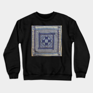 Another Blue and White Embroidered Jordanian Pillow Crewneck Sweatshirt